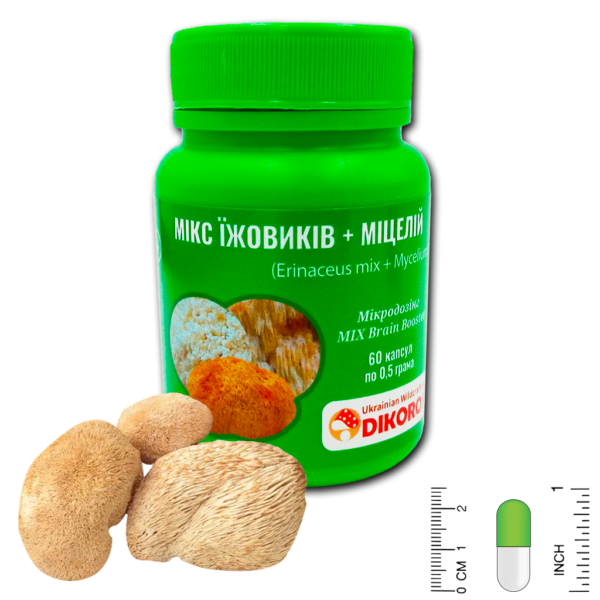 96385610002576_+c016187ad4 Мікродозинг MIX Brain Booster (мікс їжовиків + міцелій) в капсулах